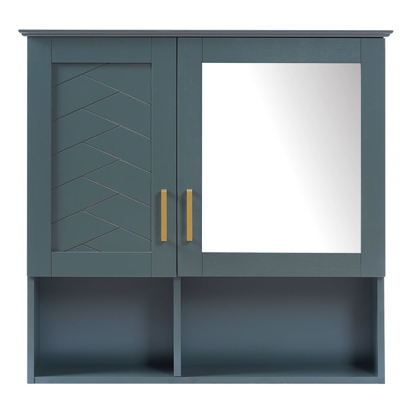 2 In 1 Wall-Mounted Mirror Cabinet With Adjustable Shelves, Soft-Close Doors, High-Definition Mirror & Storage