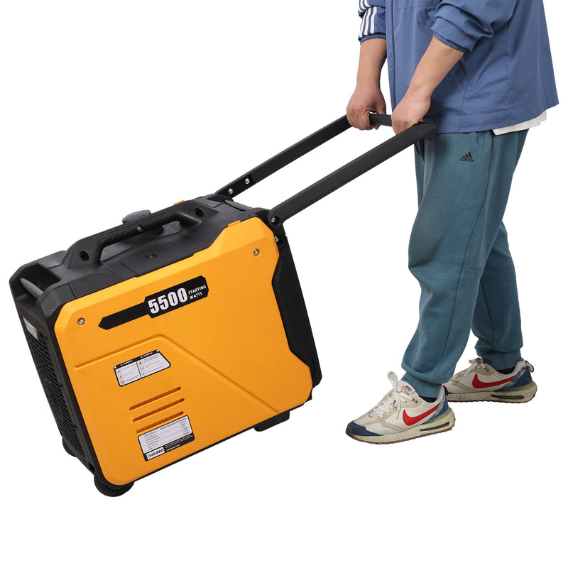 Super Quiet Inverter Generator 5.5Kw Portable Electric & Remote Start Aluminum, 224Cc 4 Stroke