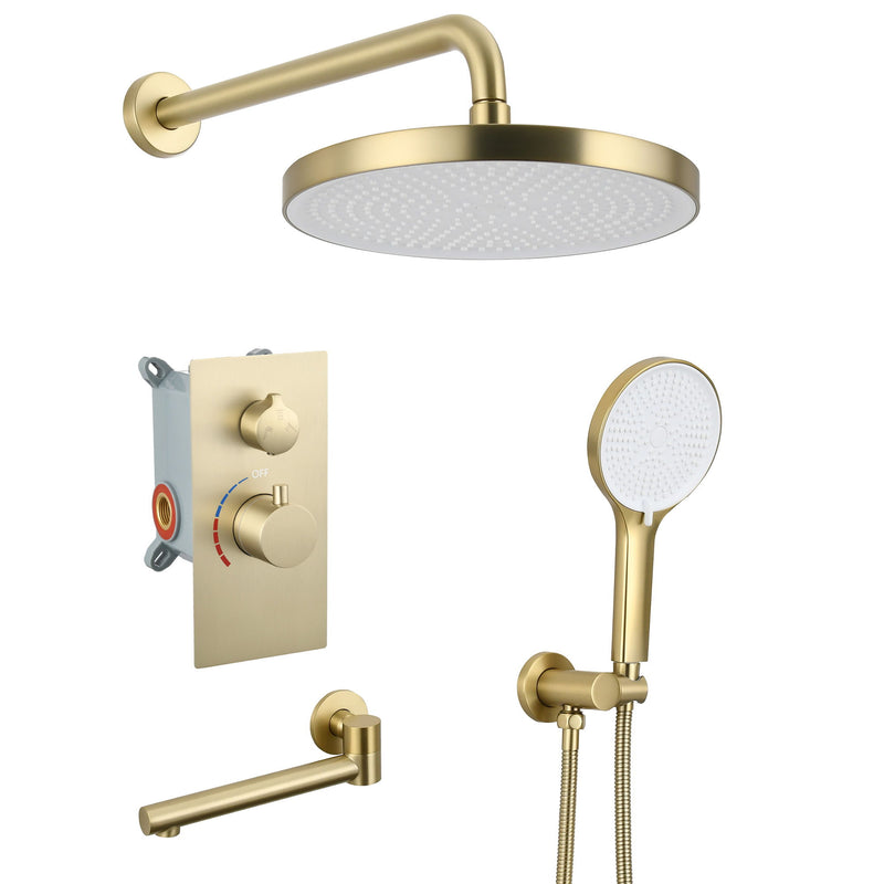 10" Shower System Set With Control Valve And Overhead Shower