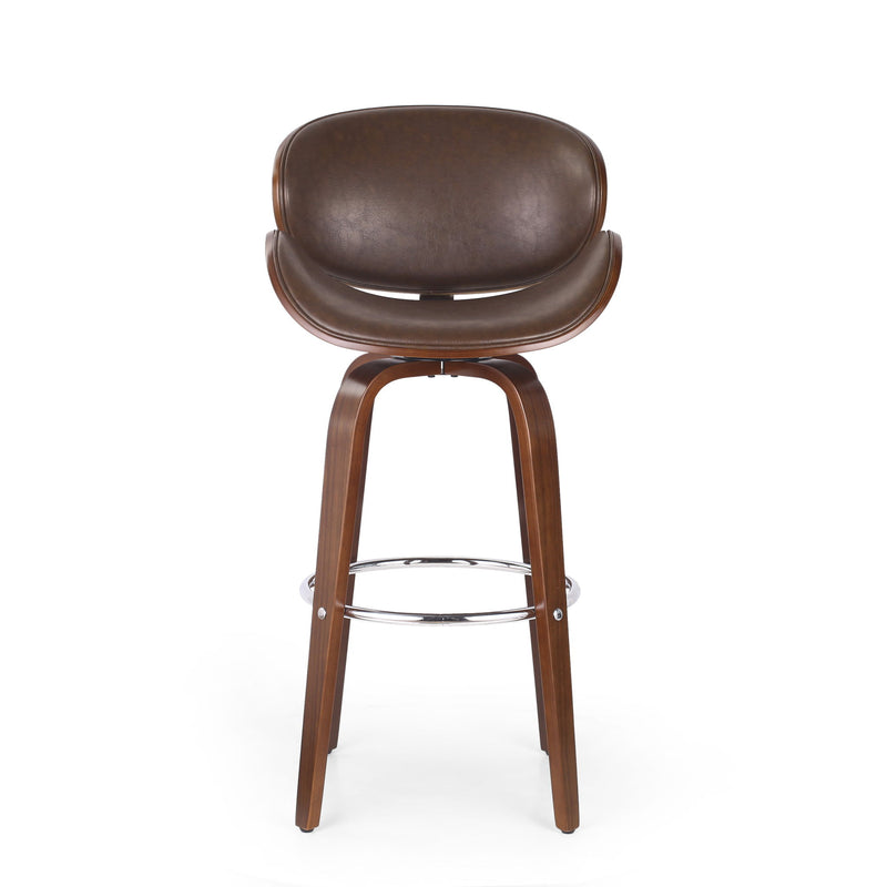 Lumos - Mid Century Modern Upholstered Swivel Barstool