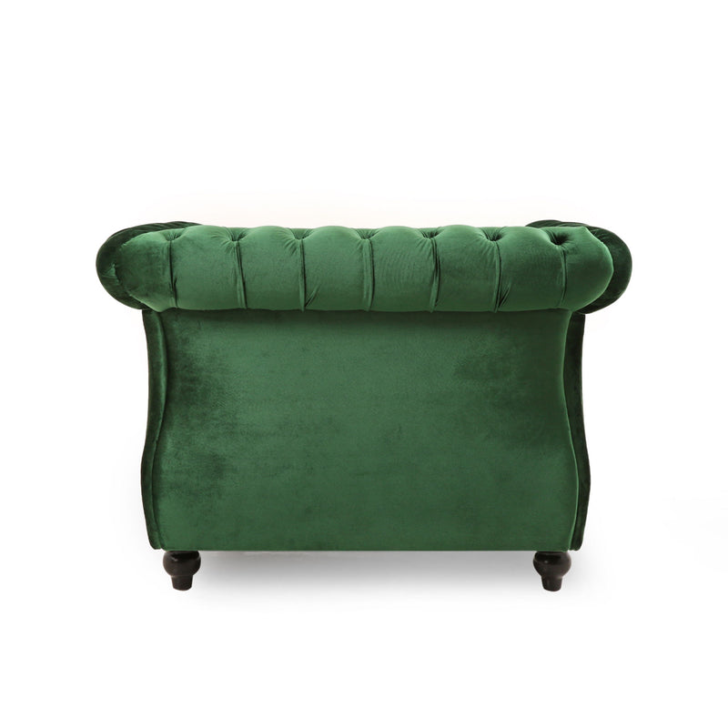 Nexuson - Upholstered Chesterfield Chair With Deep Tufted And Nailhead Trim