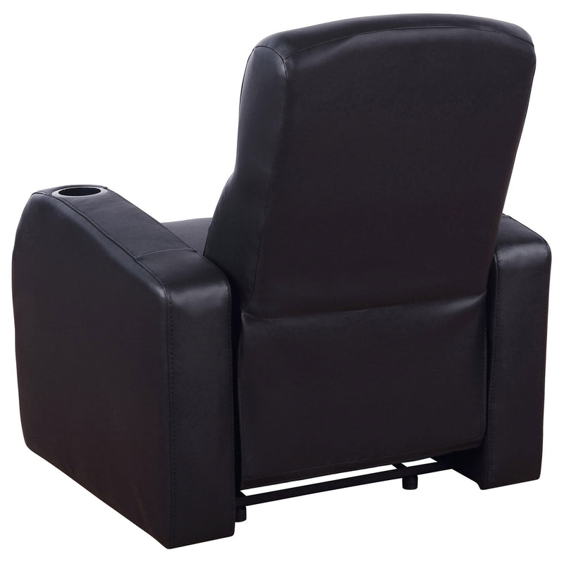 Upholstered Recliner With Cup Holder Comfort Lounge Chair - Black