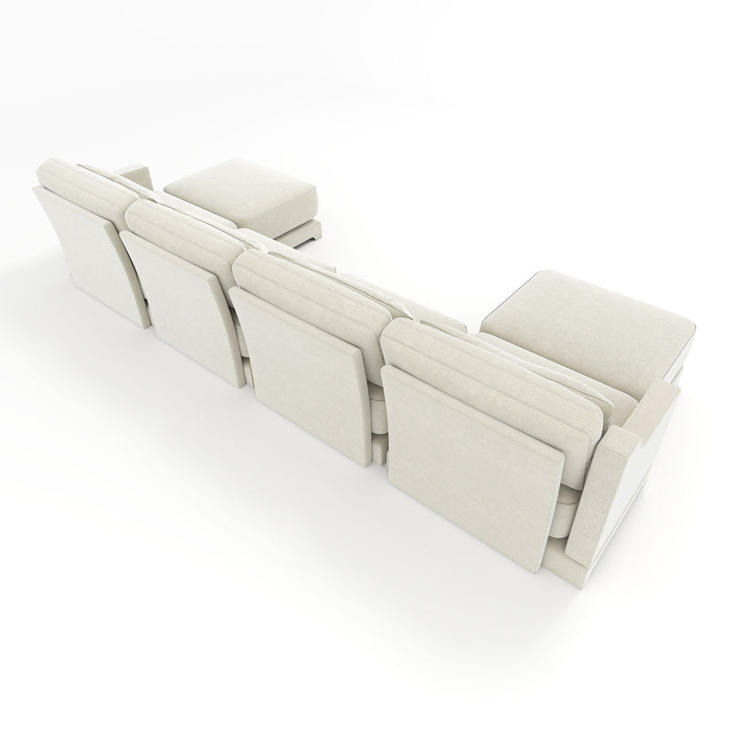 Stylish Sofa With Ottoman And Lumbar Pillows, Ergonomic Design