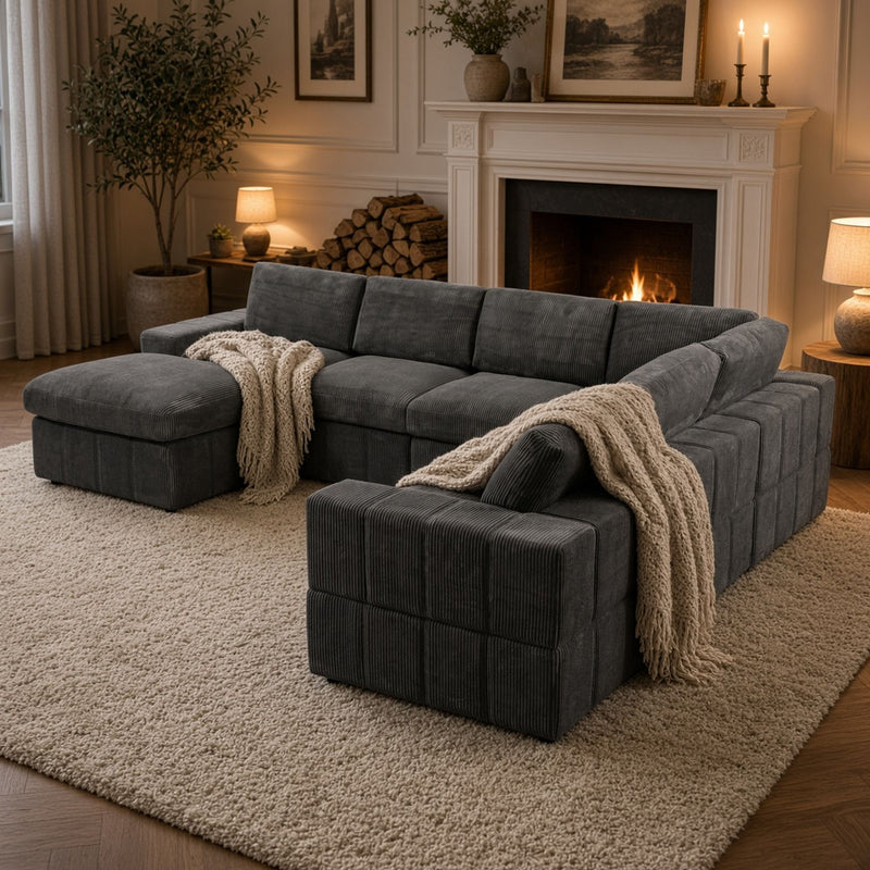 Modular Sectional Sofa, Reversible Set