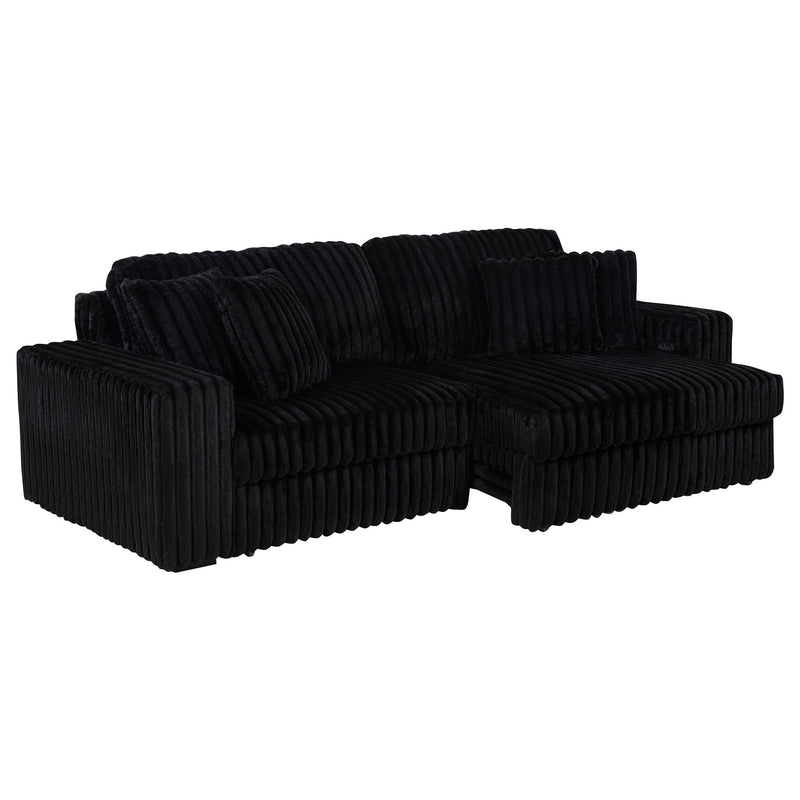 Clifford - Upholstered Dual Power Chaise Sofa - Black