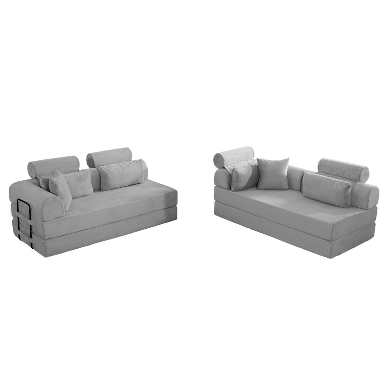 Modern L-Shape Modular Sectional Sofa, Compressed Design