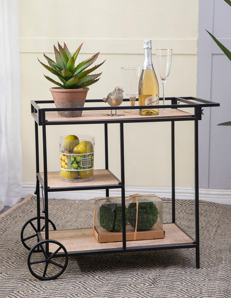 Shelf With Wheel - Black / Brown