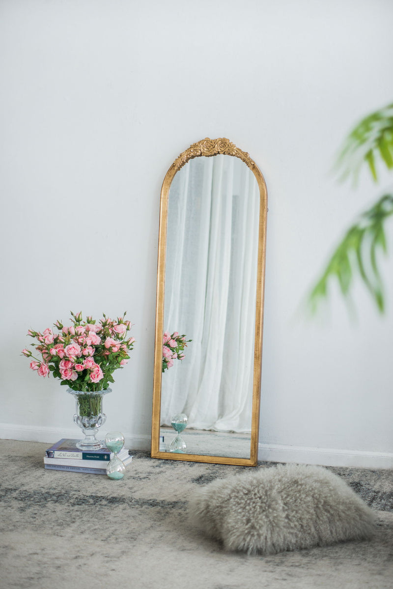 Wood Floor Mirror, Full Body Mirror Dressing Make Up Mirror For Bathroom