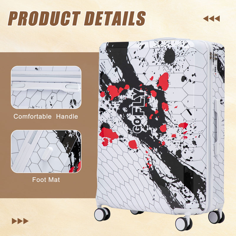 Luggage With Printed Pattern, Combination Lock