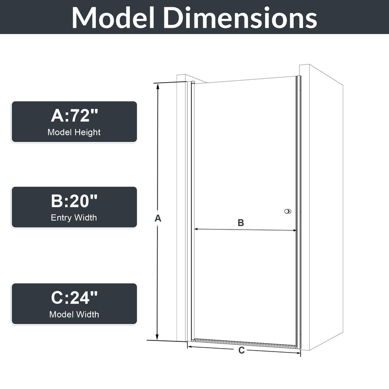 Semi Frameless Circular Pivot Shower Door With 1 / 4" Sgcc Tempered Glass