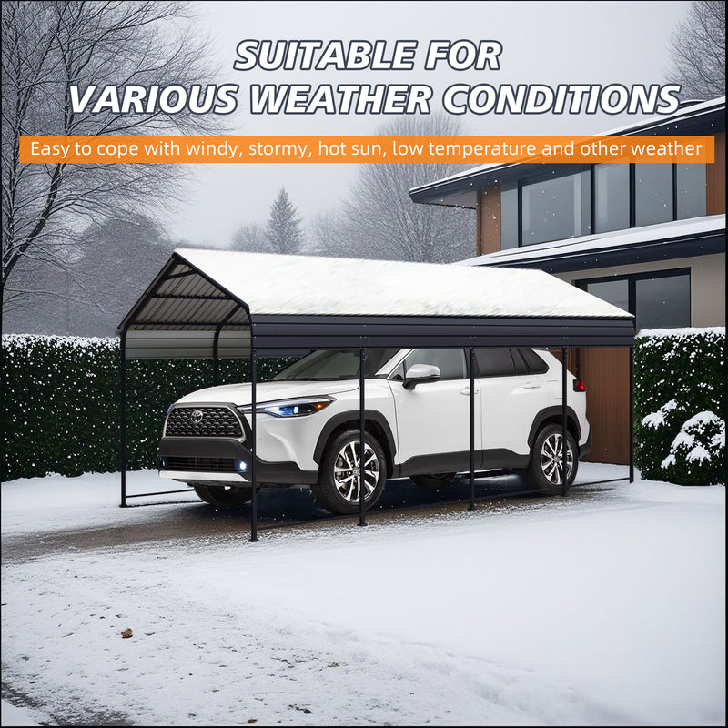 Heavy Duty Carport With Galvanized Roof And Enhanced Base - Anthracite