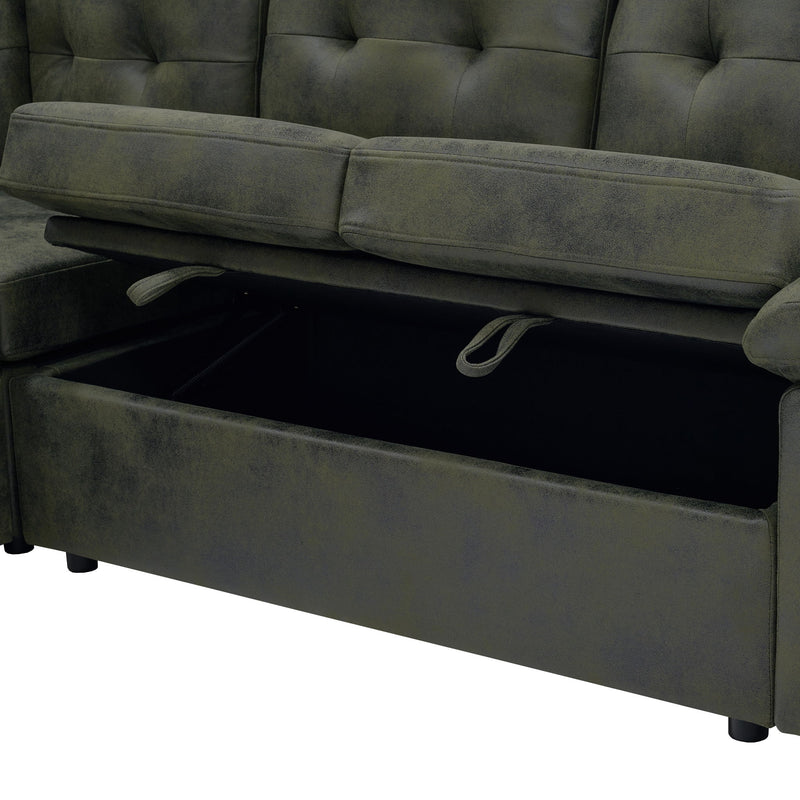 Convertible Sectional Sofa Bed & Pull Out Sleeper And Storage