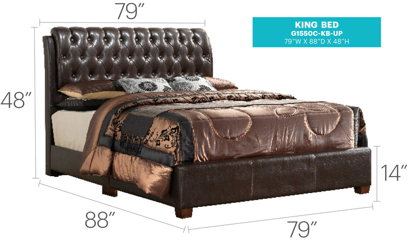 Marilla - King Bed - Dark Brown