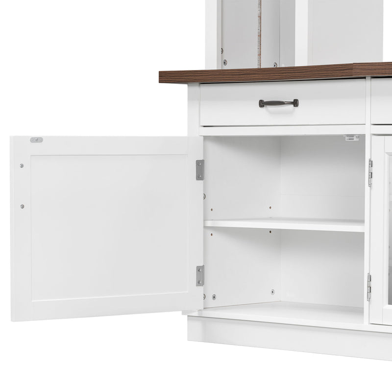 Extra Long TV Stand With 7 Color LED Lights, Adjustable Shelves & Storage Cabinets