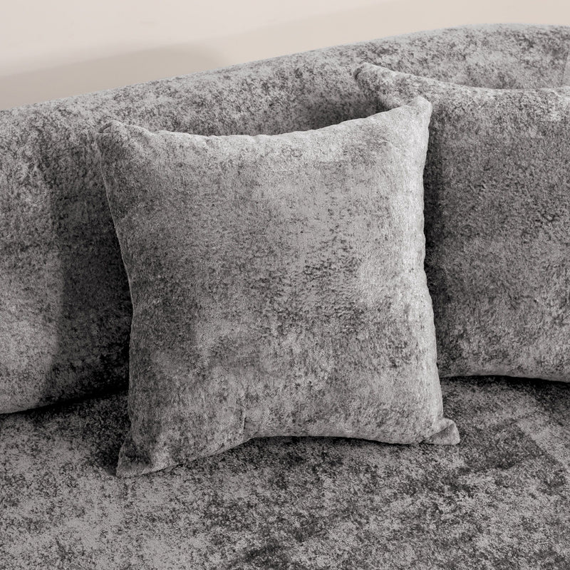 3 Seater Sofa With Built In Pet Bed Nook, Curved Design And 2 Throw Pillows
