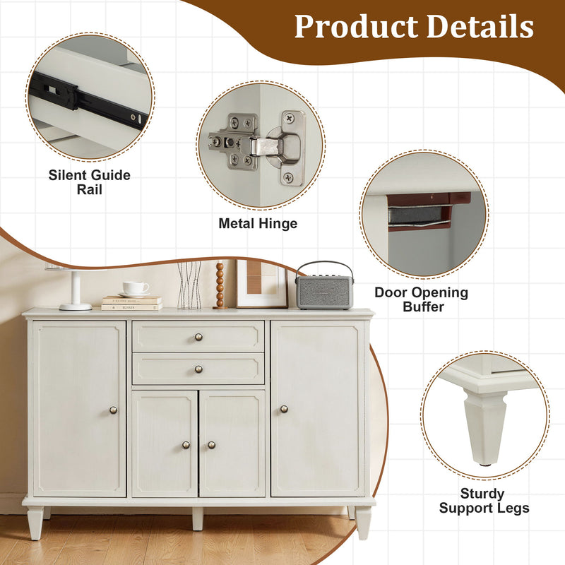 Sideboard Buffet Cabinet With 4 Doors And 2 Drawers, Console For Kitchen