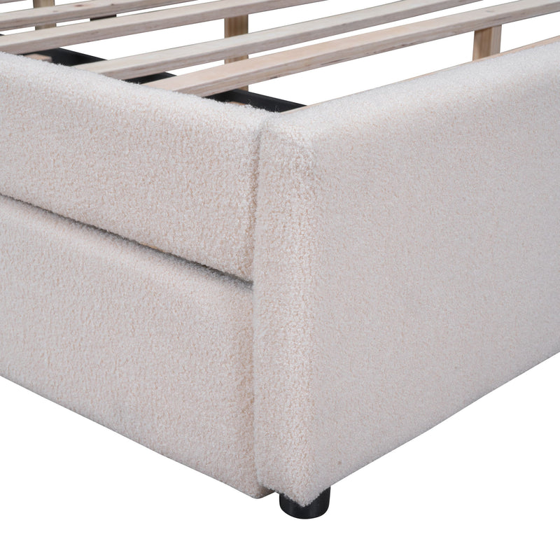 Upholstered Platform Bed With Trundle