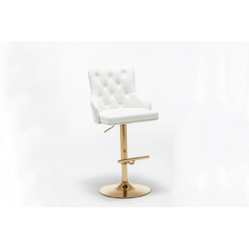 Adjustable Swivel Bar Stool With Nailhead Trim (Set of 2)