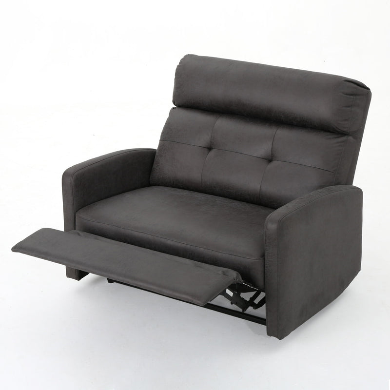 Alma - Contemporary Upholstered Loveseat Recliner - Slate
