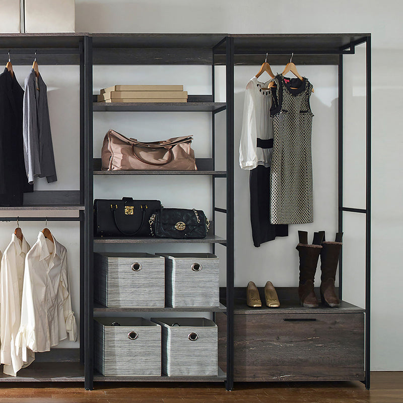 Monica - Walk-In Closet System, Modular Storage - Rustic