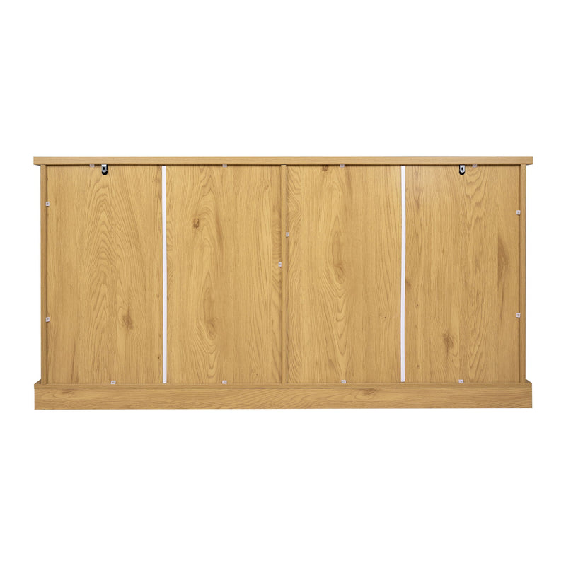 Sideboard Cabinet With 4 Drawers And 4 Arched Glass Doors