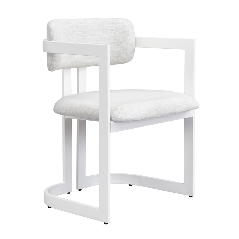 Upholstered Dining Armchairs (Set of 2) - Beige / White