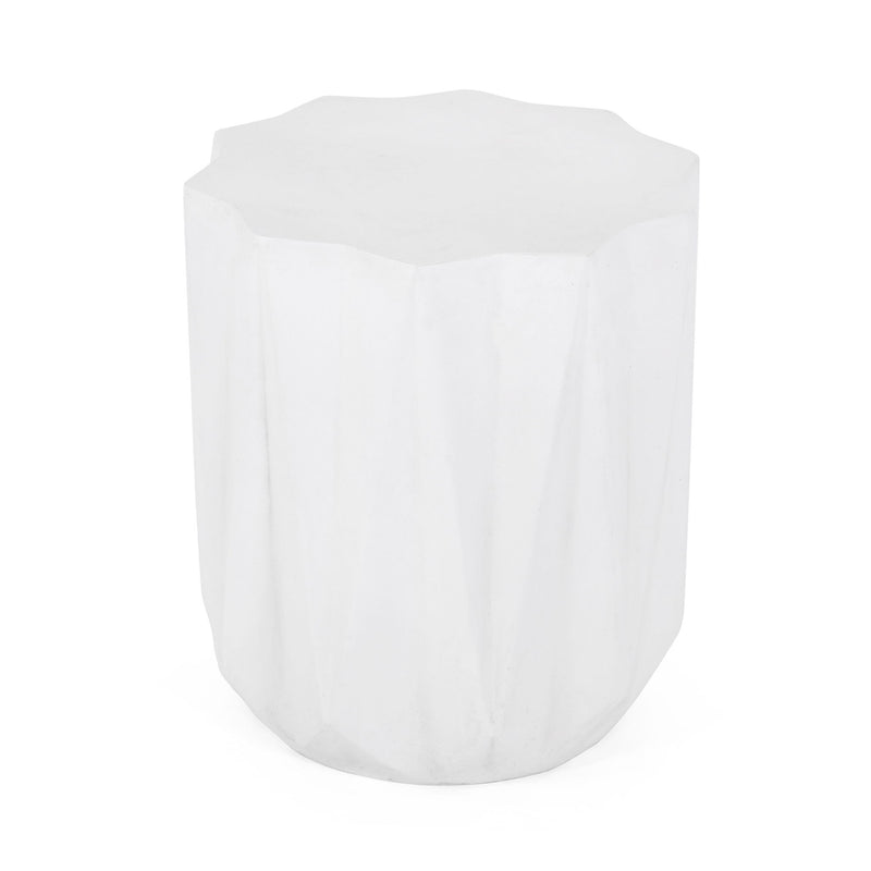 Outdoor Lightweight Concrete Side Table - Antique White