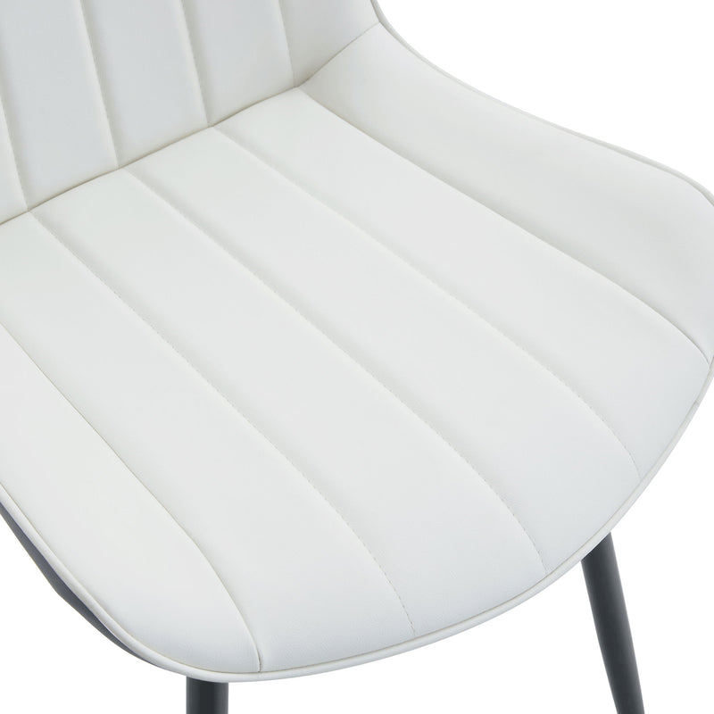 Modern Minimalist Dining Chair Set, Extended Seat Cushion