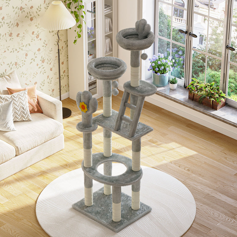 Cactus Cat Tree With Transparent Capsule