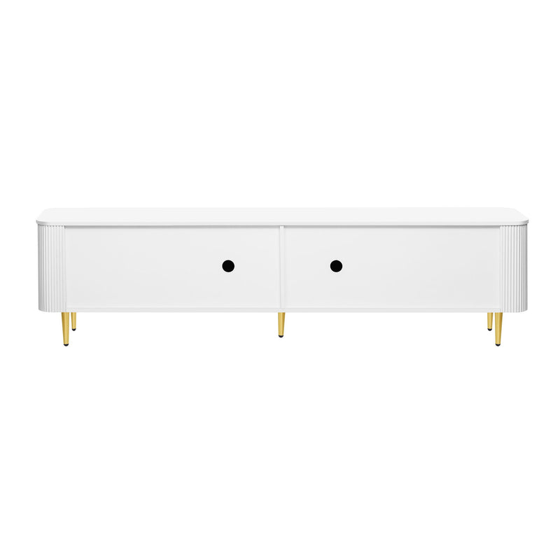 TV Stand For TVs, Media Console With 4 Spacious Cabinets For Living Room