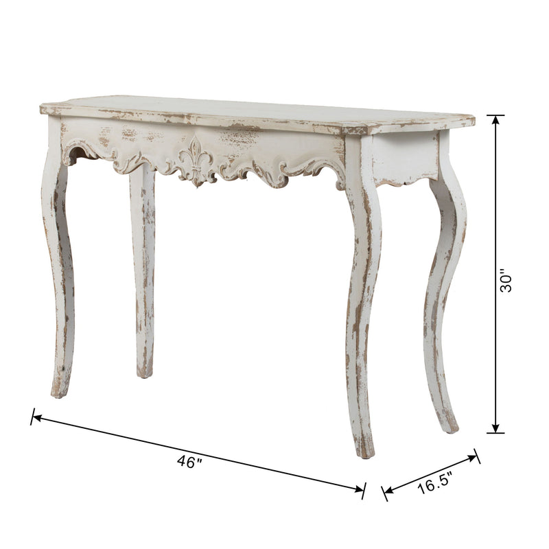 Slimline wash Console Table, For Hallway Living Room Bedroom - White Washed