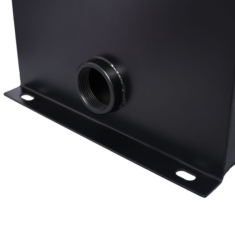 Heavy Duty Hydraulic Fluid Tank 10 Gal Steel Reservoir With Strainer, Gauge & Breather Cap For Tractors & Trucks - Black