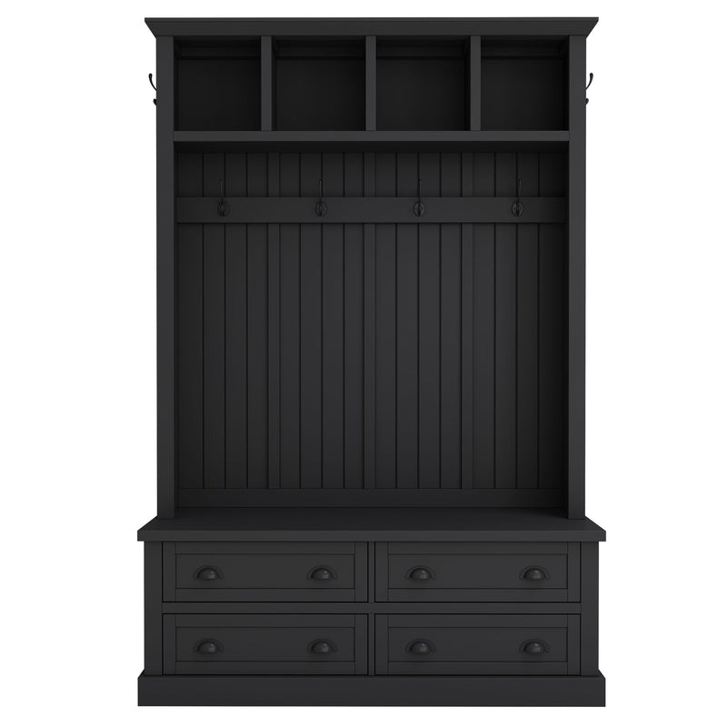 Hall Tree With 4 Drawers, Coat Rack With 6 Hooks