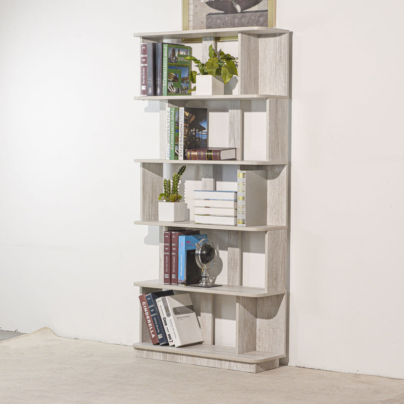 Modern 5 Tier Open Storage Bookcase
