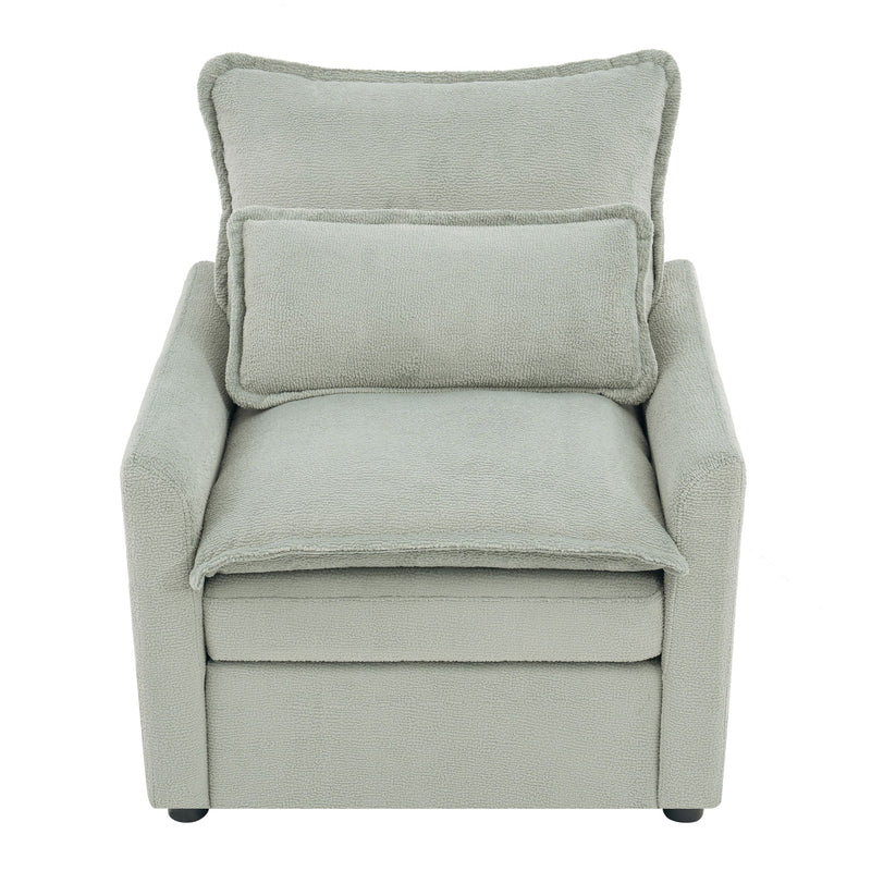 Modern Single Seat Accent Chair With Side Storage Pockets