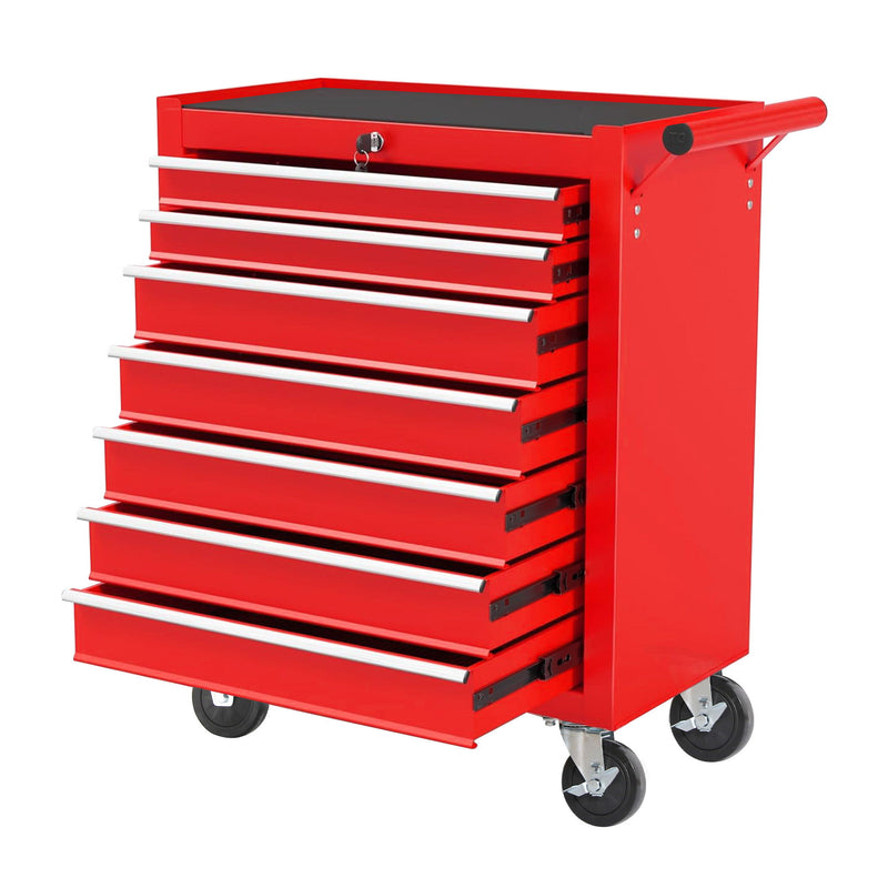 7 Drawer Rolling Tool Chest With Wheels, Multifunctional Tool Box And Storage