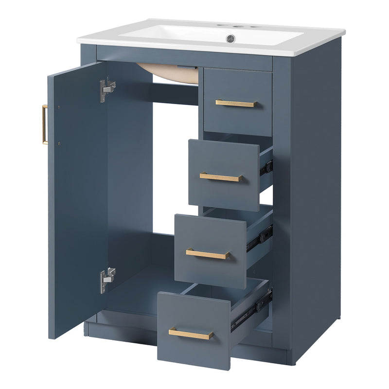 Modern Bathroom Vanity With 1 Door And 3 Drawers