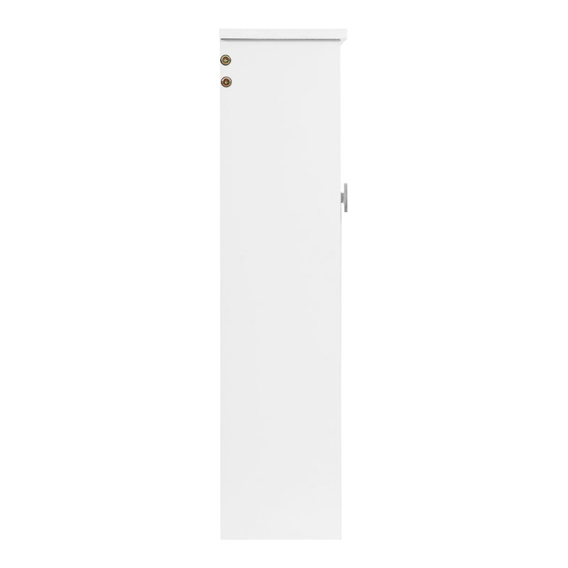 Wall-Mount 3-In-1 Mirror Cabinet With Adjustable Shelf, Soft-Closing Hinges, Rectangular Design - White