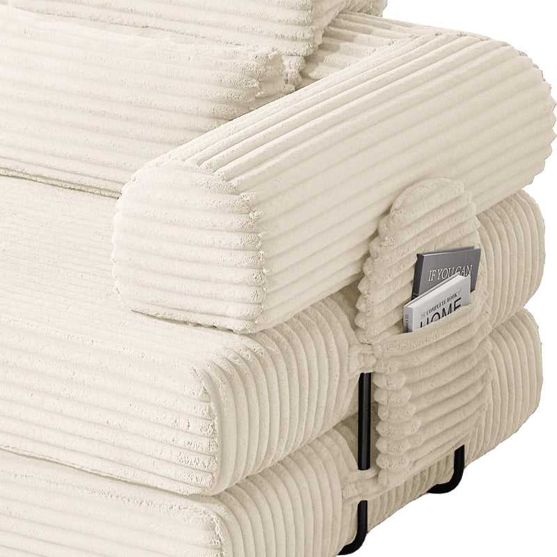 Convertible Sleeper Sofa With & Side Storage Pocket, Foldable Upholstered Couch For Living Room