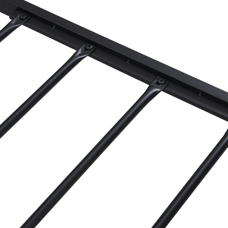 Platform Bed Frame With Wooden Headboard And Footboard, USB Liner