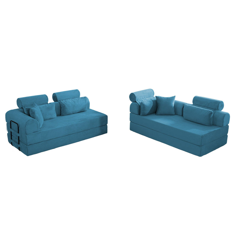 Modern L-Shape Modular Sectional Sofa, Compressed Design