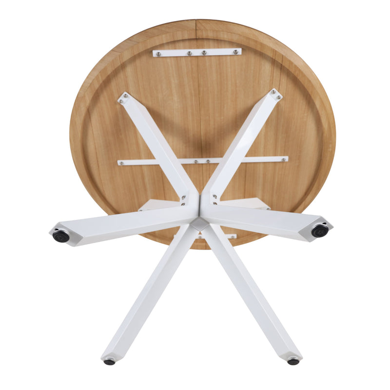 Pedestal Table For Living Room - White / Light Oak