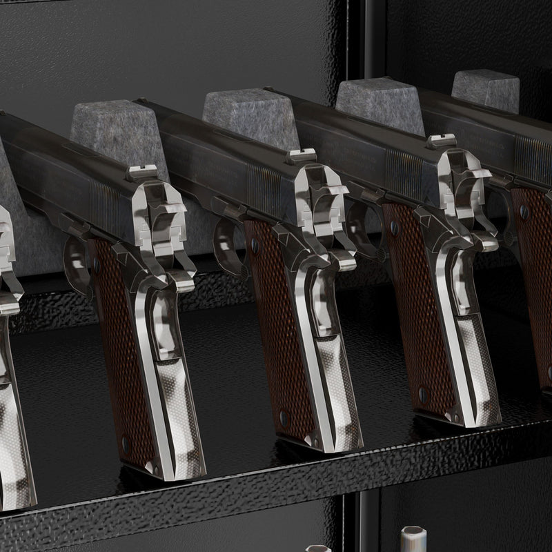 Rifle Safe, Biometric & Keypad Lock, Adjustable Gun Racks With Built In Alarm System