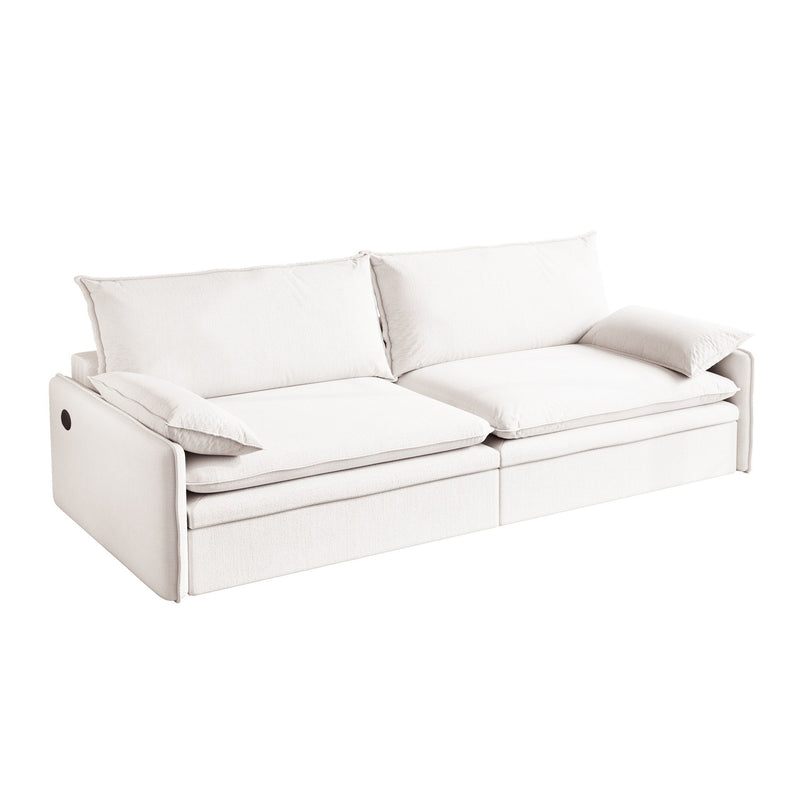 4 Seat Convertible Sleeper Sofa Bed, Modern With Storage