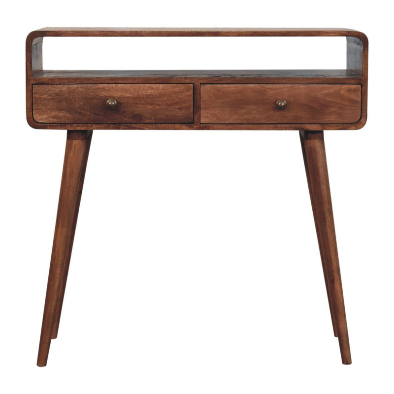 Solid Wood Curved Console Table
