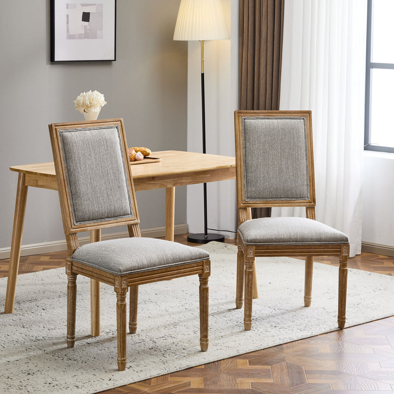 French Country Style Dining Chair With Upholstered Seating And Fluted Legs