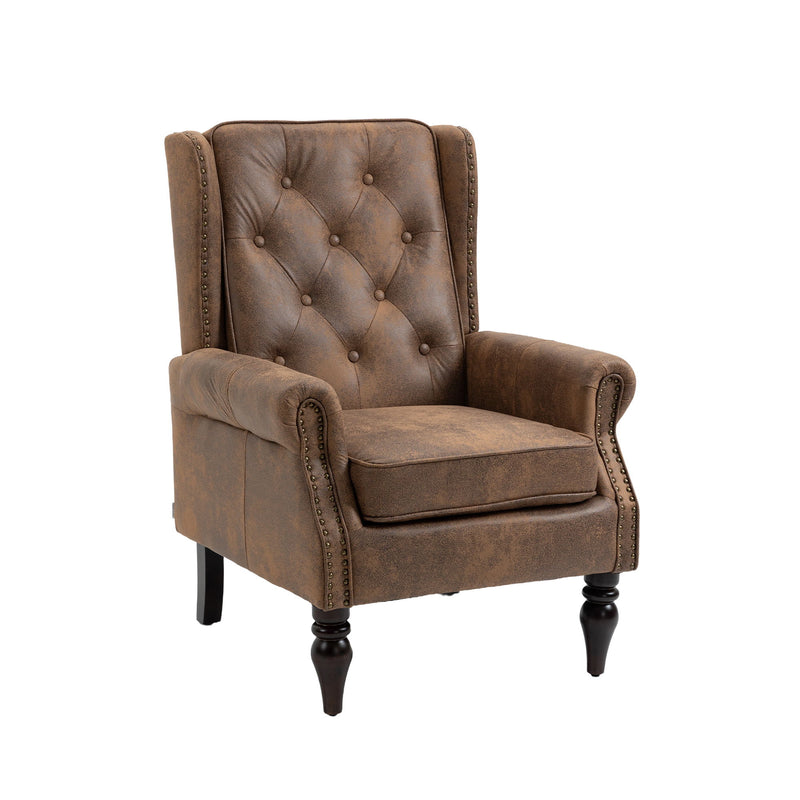 Modern Accent Armchair With Sturdy Wood Legs