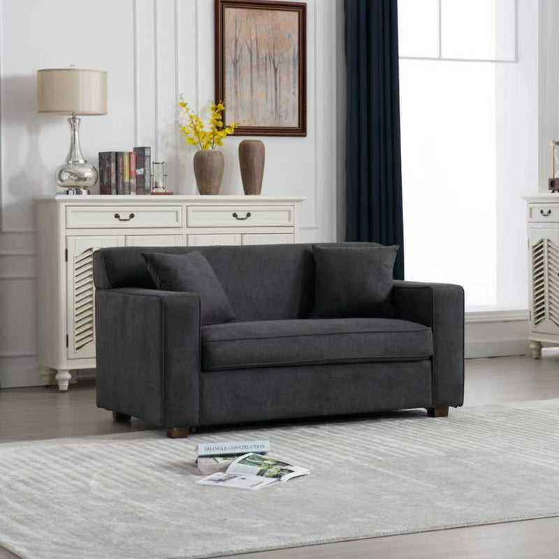 Convertible Sleeper Loveseat & Chair Set With Fold Out Mattress, Loveseat & Chair - Gray