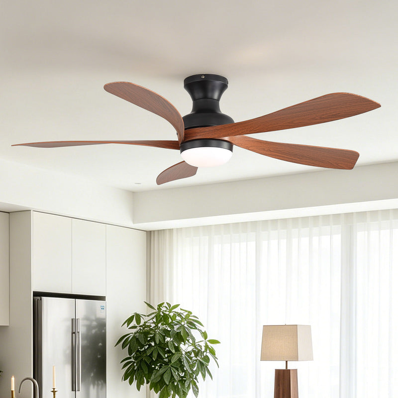 52" Ceiling Fan With 3 Color Dimmable LED Light, DC Reversible Motor, 6 Speed Settings