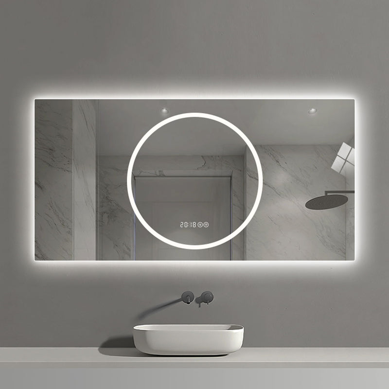 LED Vanity Mirror With Anti Fog & Dimmable Lights, Wall-Mounted - Antique Silver